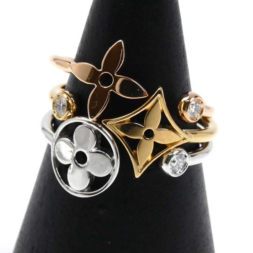 LOUIS VUITTON 18k Gold Diamond Monogram Ring